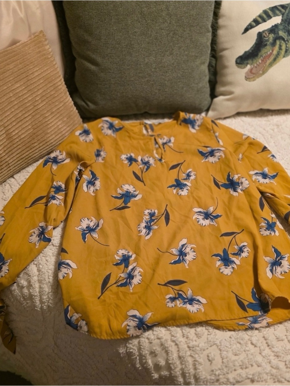 Lida Kate Large Floral Yellow Blouse